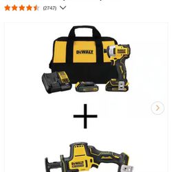 DeWalt Impact Drill And 1 Handed Sawzall Combo