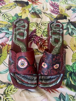 hand painted vintage 1990s Nine West Sandals