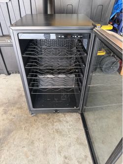 Frigidaire indoor/outdoor wine refrigerator.