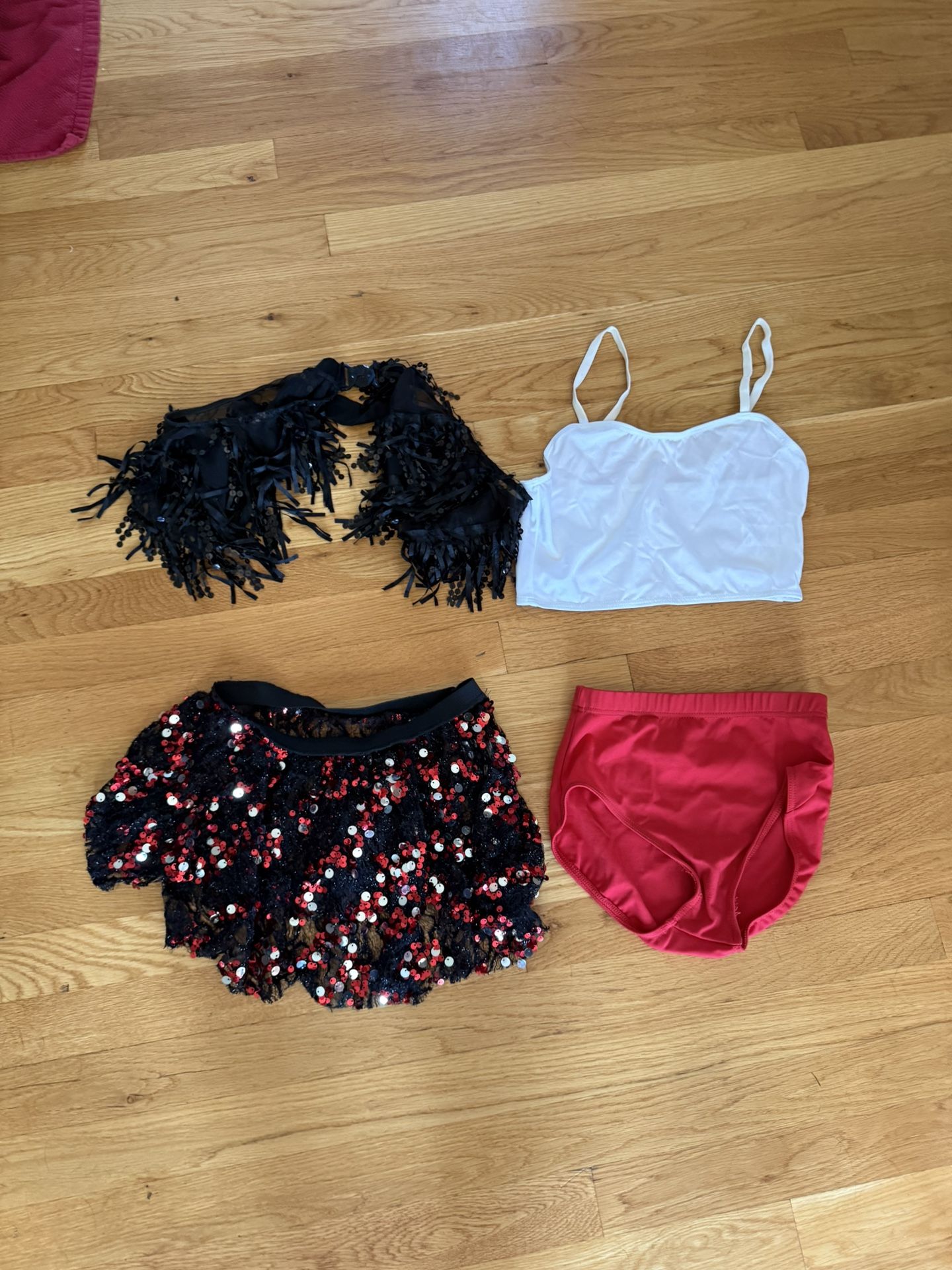 Red and black sequin skirt and top set #sequinset size adult small