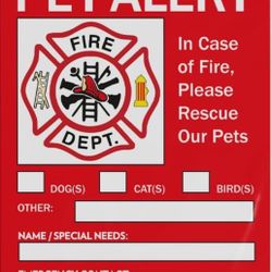 QUALITY EMERGENCY VINYL DECALS FOR PETS