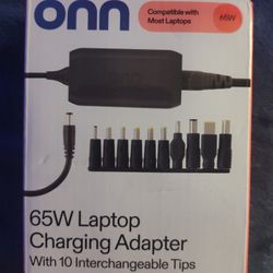 Onn 65 Watt Laptop Charger With 10 Interchangeable Tips