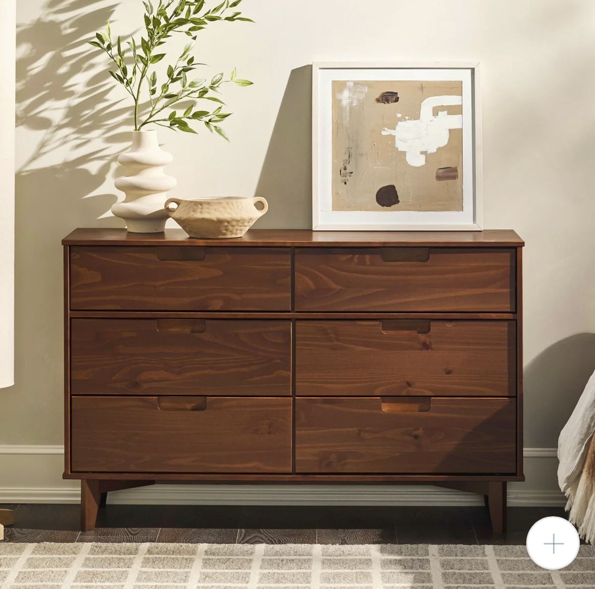 Walker Edison Sloane Mid Century Solid Wood Dresser