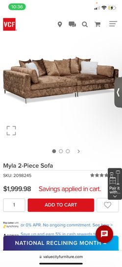 Crushed Velvet Oversized Couch