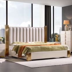 Cream / Gold Bedroom Furniture - 