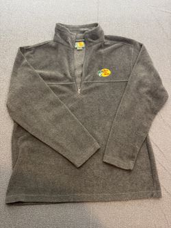 Bass Pro Shops Quarter Zip Fleece Pullover Men's SZ M Gray Embroidered
