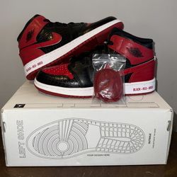 Nike Air Jordan 1 Mid Bred Text Size 6Y / 7.5 Womens