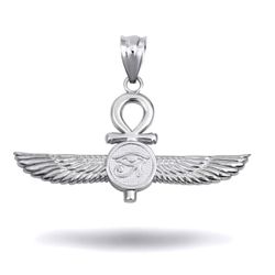 “Ankh of Awakening” – 925 Sterling Silver Pendant Sacred Eye of Ra  Wings of Protection