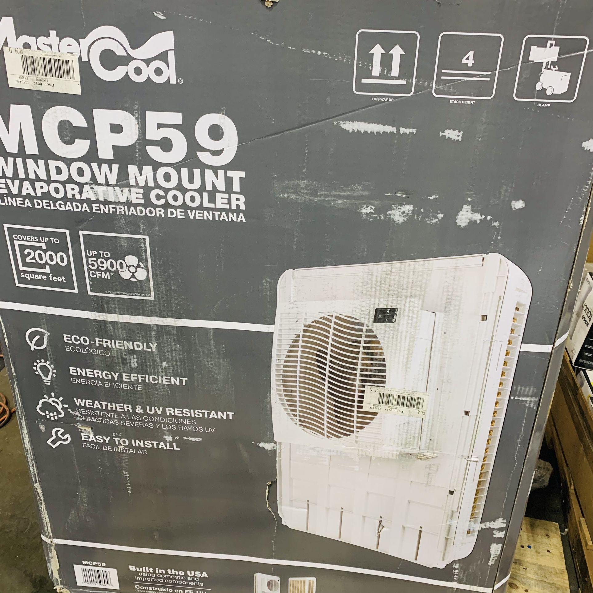 Mastercool 4000 cfm slim profile window evaporative cooler for 2000 sq