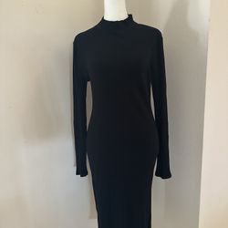 Unique Vintage Heart and Hips Long Sleeve Sweater Dress Large Black Women’s 60’s