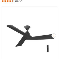 Home Decorators Collection Easton 52 in. Indoor/Outdoor Matte Black with Matte Black Blades Ceiling Fan with Remote Included