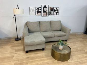 Gray Sectional Couch with Reversible Chaise Lounge
