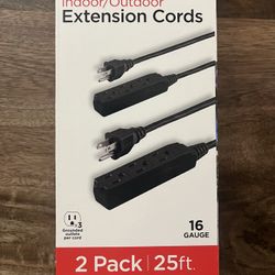 2X Ultra Pro elite 25 Ft Extension Cords - 16 Gauge - NEW