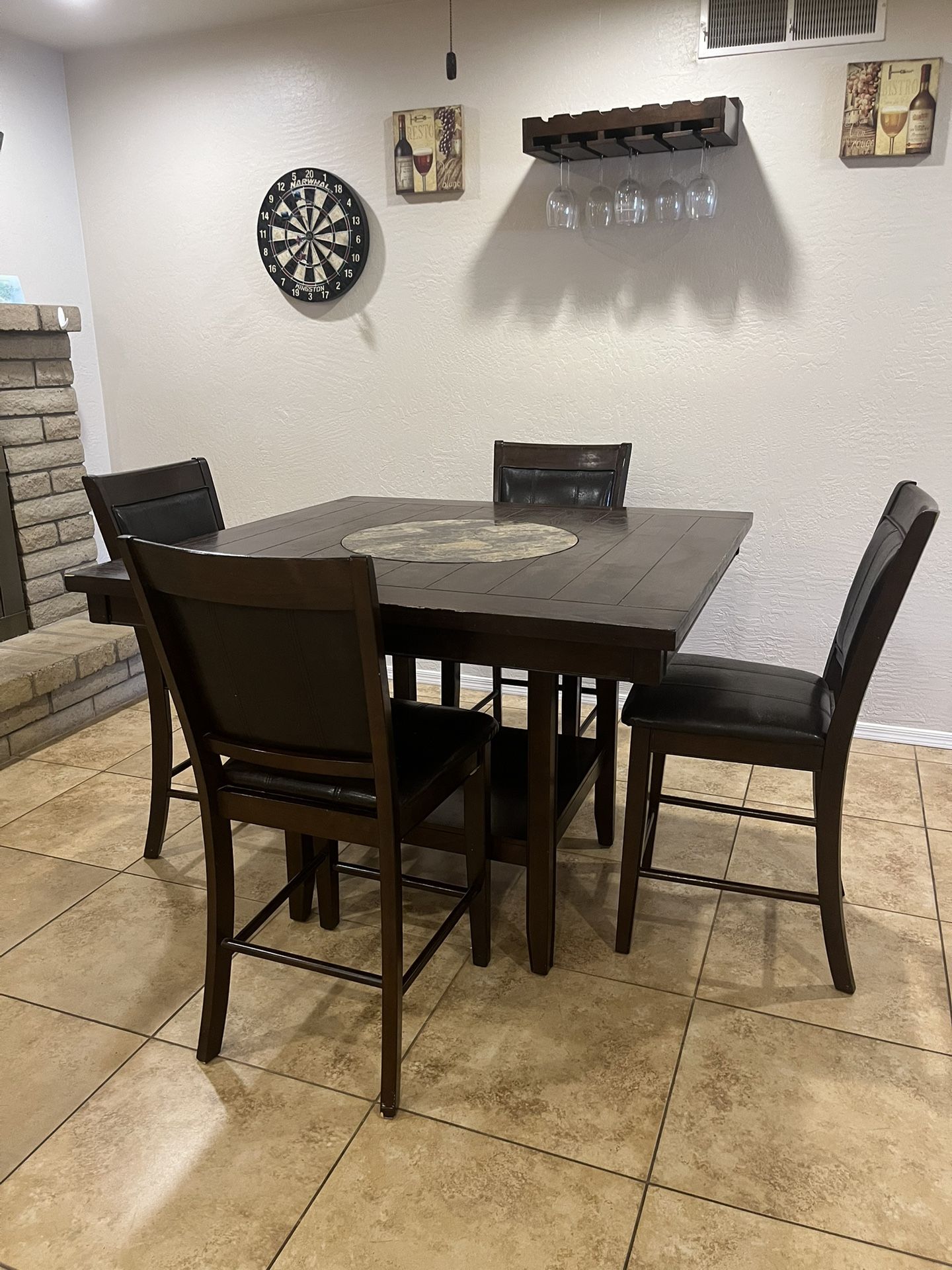 Dining Table With Lazy Susan Turntable