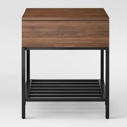 Brand New Loring Sidett Table with Charging Station Walnut - Threshold™