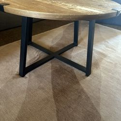 Wood And Metal Coffee Table 