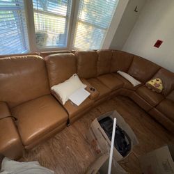 7 Seat Leather Sectional Sofa