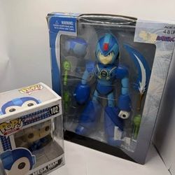 Mega Man X 10” Action Figure + Funko Pop #102 Mega Man Bundle