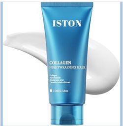 ISTON Collagen Night Wrapping Mask for Glass Skin - Elasticity& Hydration Boost,Reduces Dullness&Radiant Skin| Easy Peel-Off Collagen Face Mask Skin C