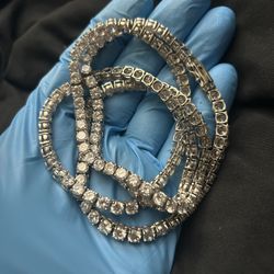 Sterling Silver 33 Inch Iced Out - Necklace !