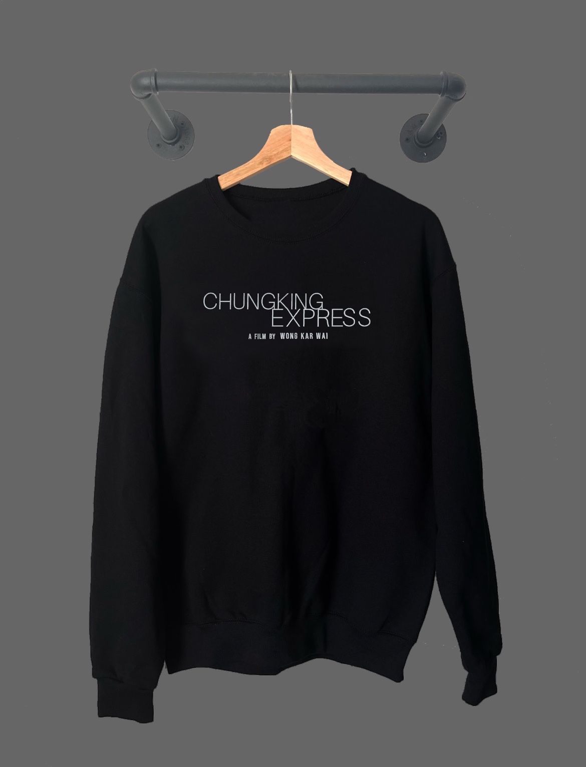 Black Chungking Express 90s Movie Film Wong Kar Wai Embroidery Crewneck
