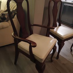 Antique Dining Chairs, Two are armchairs