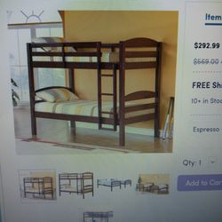 Bunk beds with 2 mattress. Twins