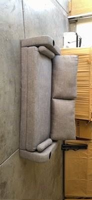 Grey Fabric Futon with Built-in Speakers and USB Charging