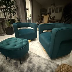 Swivel Barrel Chair Set