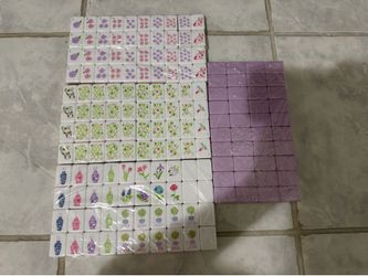 Purple American Acrylic Mahjong Set(4-Layer), 160 Acrylic Engraved Tiles