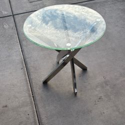 Beautiful Glass Top Chrome Table
