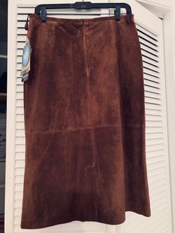 Bernardo Long Suede Skirt