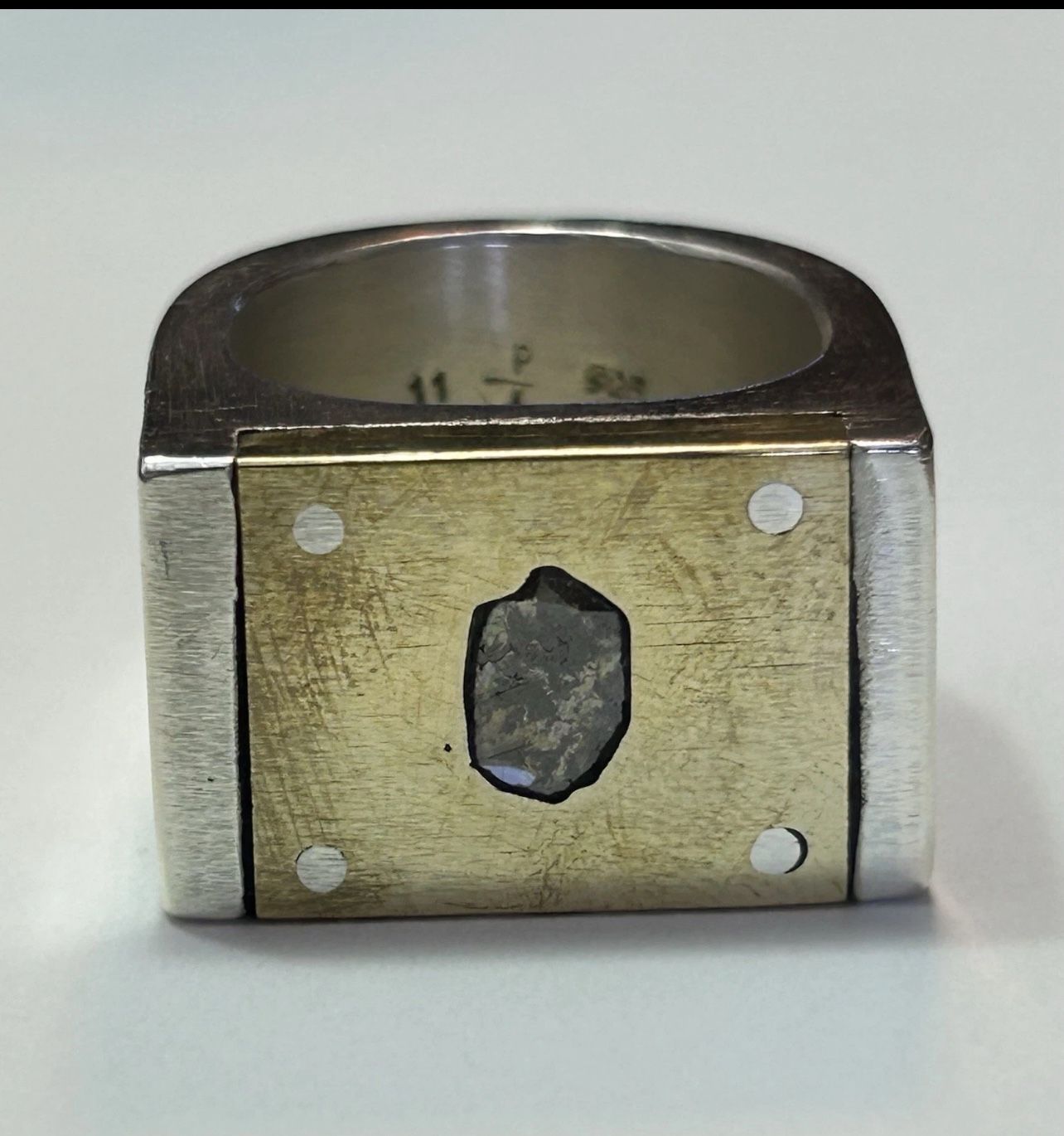 Parts Of Four - Partsof4 - P4 Raw Diamond Plate Ring Sterling Silver Size 11US