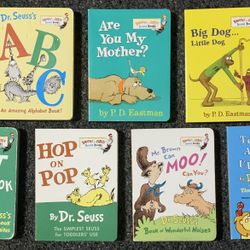 Bundle of 7 Dr Seuss and PD Eastman 6” x 4.5”board books   ABC An Amazing Alphabet Book - light wear on cover  Are You My Mother? Big Dog…Little Dog T