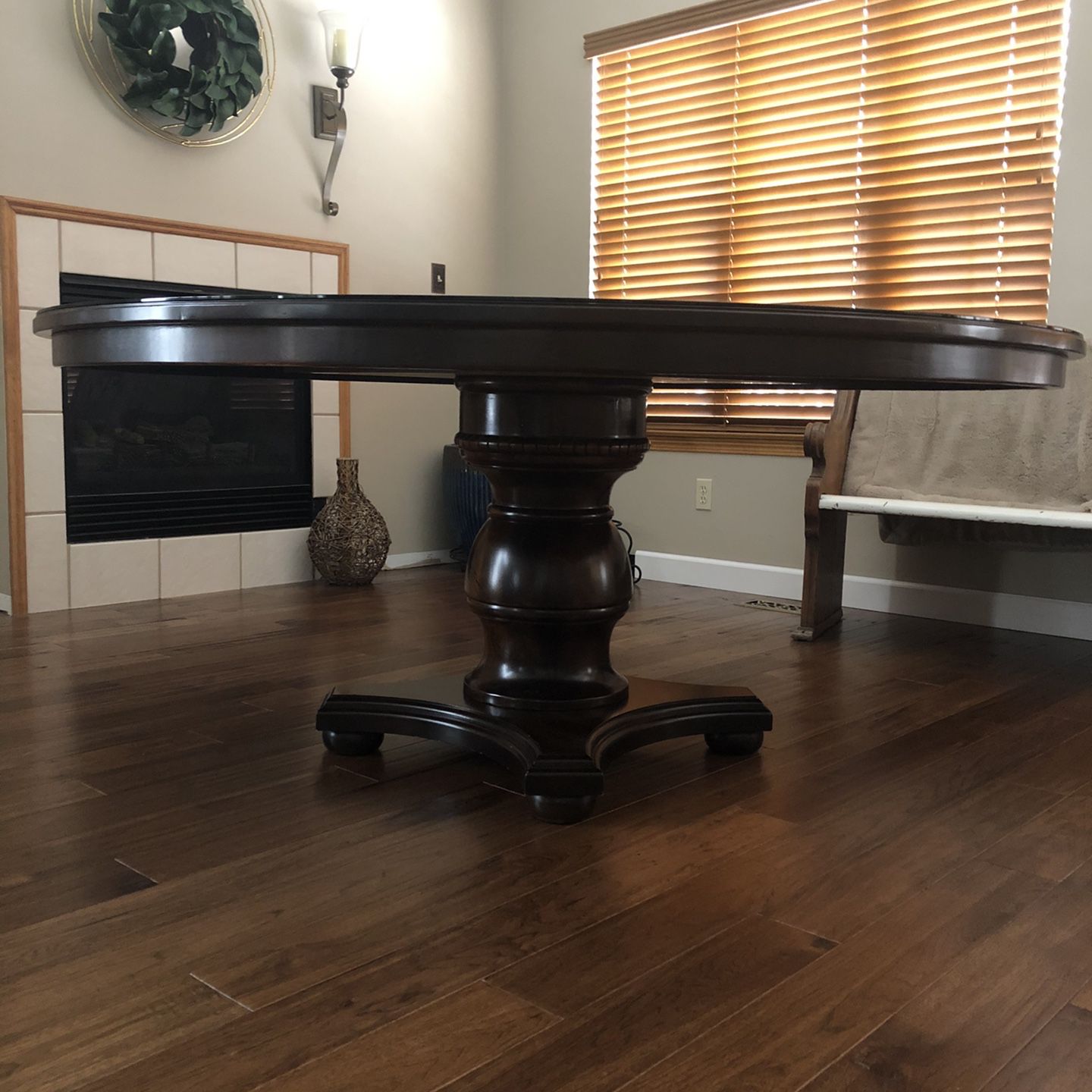 70” Dining Table With Protective Glass Top