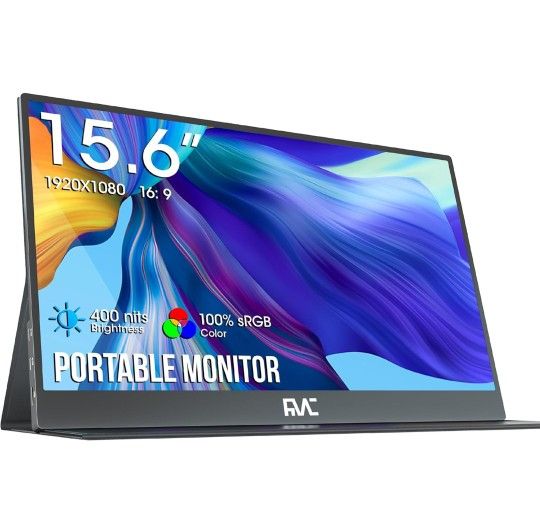 15.6" Portable Monitor - Full HD 100% sRGB High Color Gamut Display IPS Screen Portable Laptop Monitor,USB C & HDMI, Compatible with PC Mac Phone Xbox