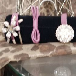 Anthropologie 3 piece Crystal Hair ties