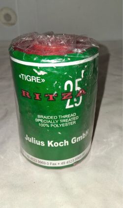 Ritza 25 Tiger Braided Thread 1.2mm Red Waxed Polyester 500m Julius Koch NEW