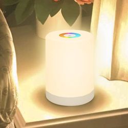 Nursery Night Light, RGB Color Changing Desktop Nightlight, Touch Night Light for Bedroom Breastfeeding, Rechargeable Portable Bedside Lamp, Birthday 