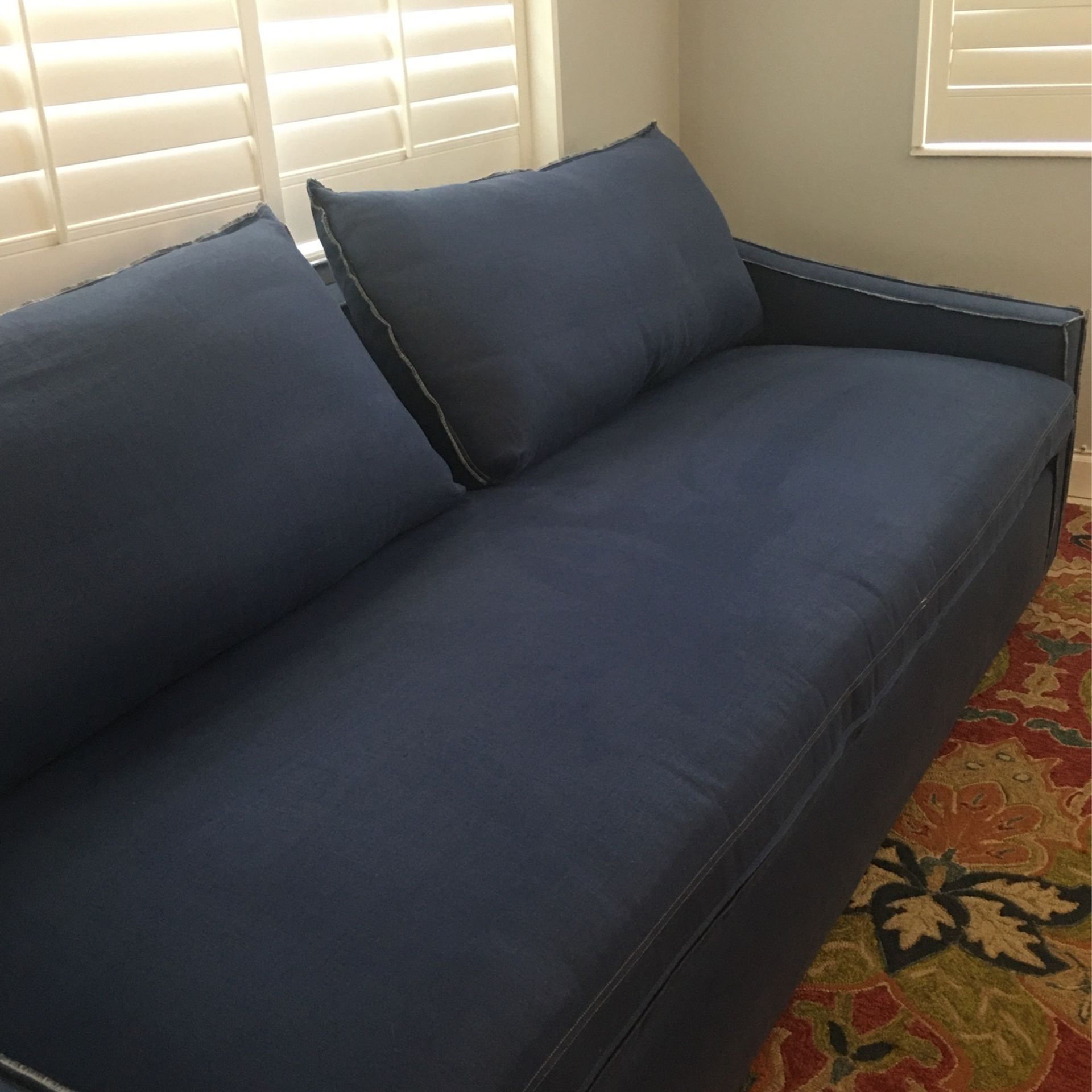 Dark Blue Bench Seat Sleeper Sofa