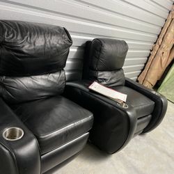 Leather Reclining Theatre Chairs