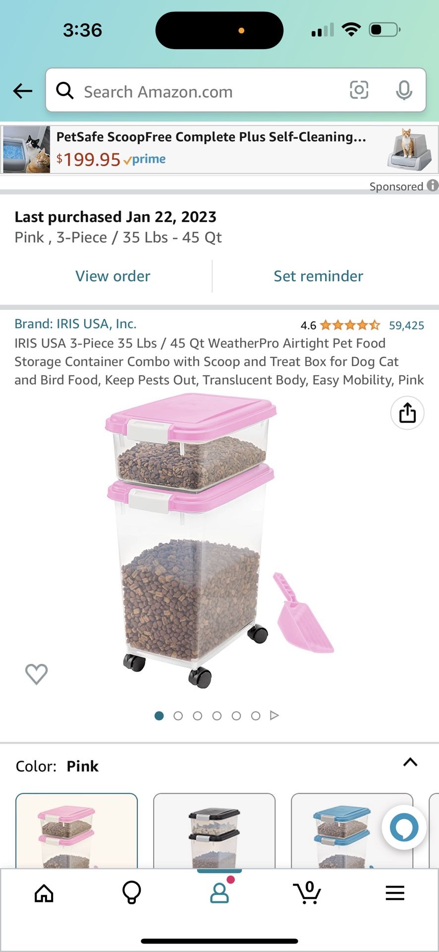 Animal Food Storage Container