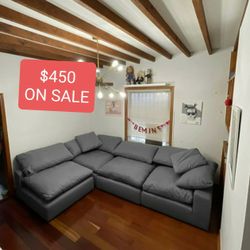 Gray Cloud Couch Modular Sectional Sofa 