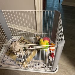Modern gray And white Dog Crate