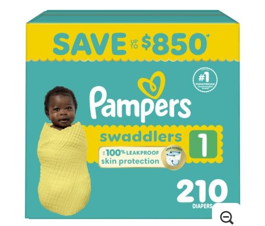 NEW Pampers Swaddlers Size 1 Diaper COUNT 210