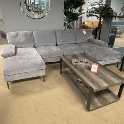Azariah Gray U Shape 3pc Sectional Sofa