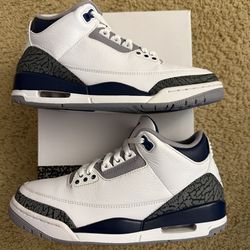 Size 8.5 (Pre owned, original box) - Air jordan 3 retro Midnight navy