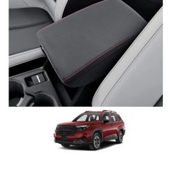 Car Armrest Cover Compatible With Subaru Forester 2025 Leather Black Accessories