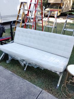 Leather bench sofas