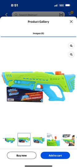 Adventure Force Aqua Assault Kids Battery Powered Semi-Auto Water Blaster, 30ft Range, Ages 6+